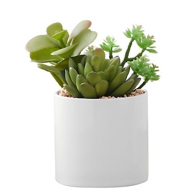 GlasFlength Artificial Plants Small Fake Plants Artificial Grass Plants Faux Plants for Indoor Home Table Decor, Green, 5.5"*4.5"*7"