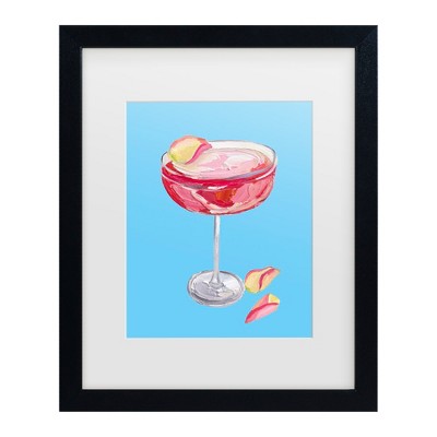 Trademark Fine Art - Alice Straker  Sparkling Rose Gin Cocktail Matted Framed Art