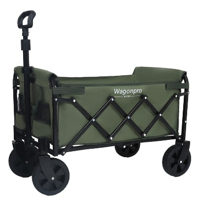 KTMBDW 29.5'' Collapsible Wagons Carts, Heavy Duty Folding Beach Wagon Cart with Wheels, Portable Utility Outdoor Wagon for Camping