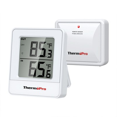 ThermoPro TP200BW Wireless Indoor Outdoor Thermometer with Temperature Sensor Up to 500FT, Outdoor Thermometers