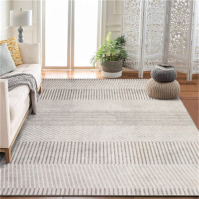 Fulvari Modern Easy Area Rug Machine Washable Non-Slip Low Pile Stripe Pattern Rug for Living Room Bedroom Entryway