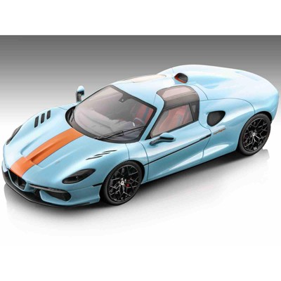 2021 Touring Superleggera Arese RH95 Light Blue w/Orange Stripes "Gulf Livery" Ltd Ed to 65 pieces 1/18 Model Car by Tecnomodel