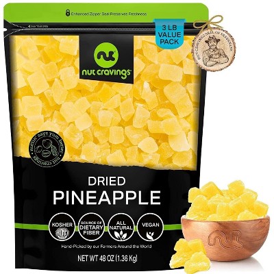 Sun Dried Pineapple Chunks, with Sugar Added by Nut Cravings