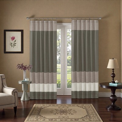 DSVIMOY Curtain Panels, Polyoni Pintuck Curtain Panel for Living Room, Bedroom, Multicolor, 84"*50"*0.13"