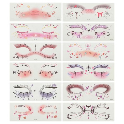 Unique Bargains Halloween Temporary Face Tattoo 12 Pcs