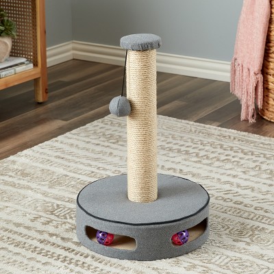 Two by Two Gainesville - Gray Cat Scratching Post Cat Furniture - 19.7 in. Tall