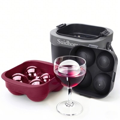 SUGIFT Crystal Clear Ice Ball Maker BPA Free Silicone Mold for 2.4" Ice Spheres No Bubbles Food Grade Whiskey Ice Tray