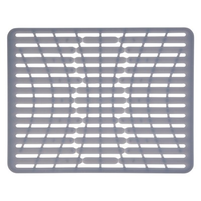 OXO 16.3" x 12.8" Silicone Sink Mat Gray: Kitchen Sink Protector & Dish Drying Rack