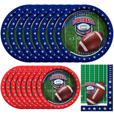 Treasures Gifted Football Birthday Party Decorations Tableware Starter Set for 16 Guests