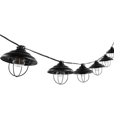 Aislin LED Outdoor String Lights - 120" - 10 Light - PLT4052 - Black - Safavieh