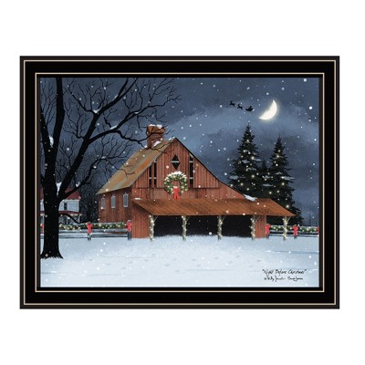 Night Before Christmas Black Framed Wall Art for Living Room, Bedroom Wall Art Print for Home Decor by Billy Jacobs