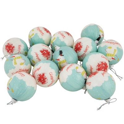 Northlight Snowmen Decoupage Christmas Ball Ornaments - 2.25" (60mm) - 14ct