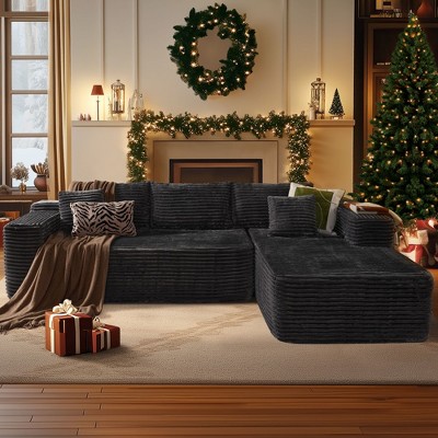 XIZZI Modular Sectional Sofa Couch, L/U-Shape Upholstered Couch, Modern Minimalist Couches for Living Room, Free Combination Deep Seat Corner Couch