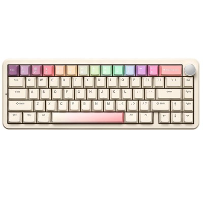 MaseiKar B68 Wireless Mechanical Keyboard,Tri-Mode BT5.0/2.4GHz/USB-C,Hot Swappable Creamy Typing Gasket Mounted,RGB Backlit
