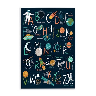 Stupell Industries Starry Space Alphabet Fantasy Constellations UFO ABC's, 15" x 10"