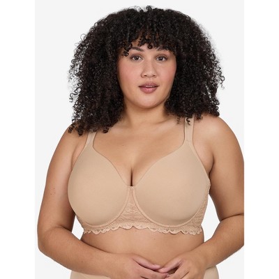 Leading Lady Women's The Chloe – Lace Band Molded Underwire T-Shirt Bra (5134) Sand 38A