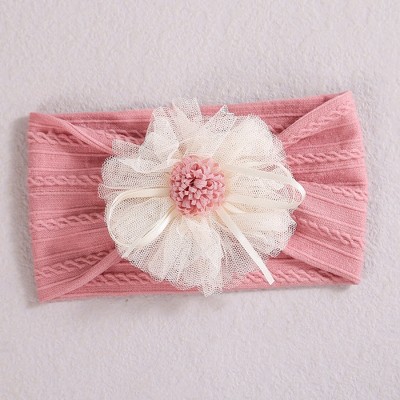 MyKids-Usa Baby Lace Floral Elastic Cotton Headband