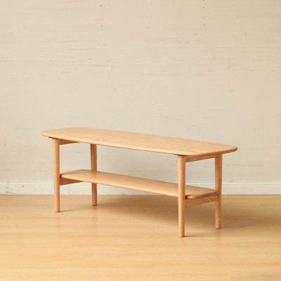 NicBex 39.37"/47.24" Solid Wood Low Coffee Table,Center Table with Storage,Oak Coffee Tables for Living Room,Dining Room,Office