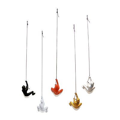 Climbing Man Classic Wall-Art Sculpture | 5-Pack