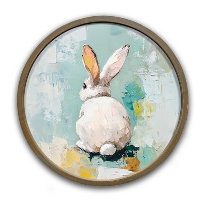 Creative Products Palette Knife Painty Bunny Round Framed Print