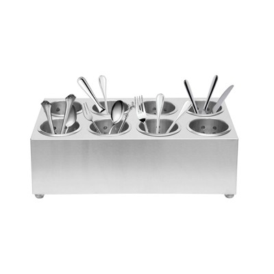 YIYIBYUS 8-Hole Stainless Steel Cylinder Flatware Silverware Utensil Holder Organizer