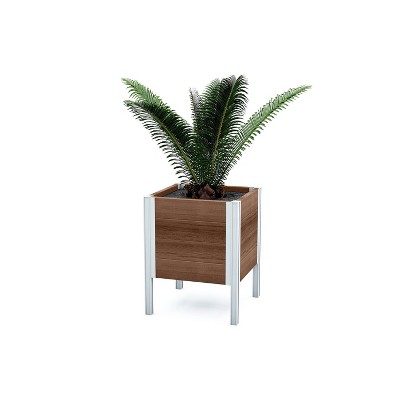 New England Arbors 17" Wide Urbana Square Raised Planter Box Espresso: Vita, UV & Weather-Resistant