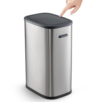 15 Gallon Automatic Trash Can with Lid, Touchless Garbage Can, Smart Motion Sensor Trash Can for Kitchen, Bedroom, Toilet, Bathroom, Office