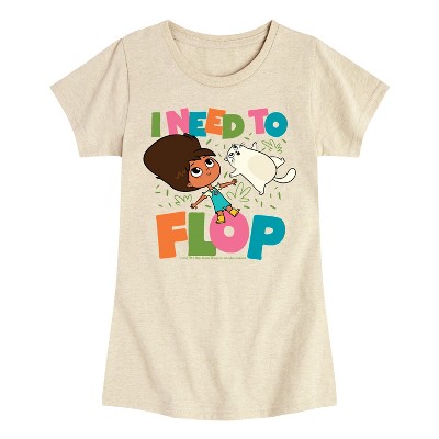 Girls' - Rosie's Rules - I Need To Flop Fitted Short Sleeve Graphic T-Shirt