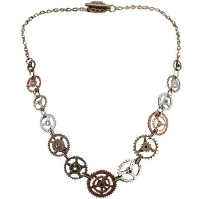 Elope Steampunk Antique Single Chain Gears Costume Necklace Adult