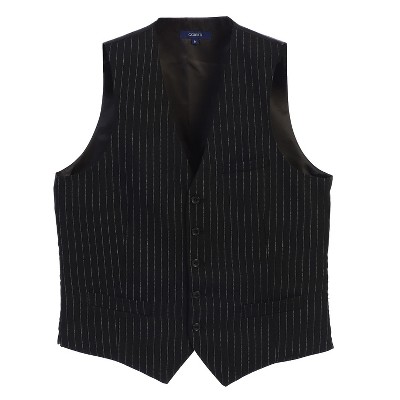 Gioberti Men's 5 Button Formal Wool Blend Tweed Pin Stripe Vest