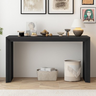 Wood Entryway Console Table Narrow Hallway Console Table Made Of Paulownia Solid Wood Veneer Accent Foyer Table For Living Room Entryway-Cuddlewood
