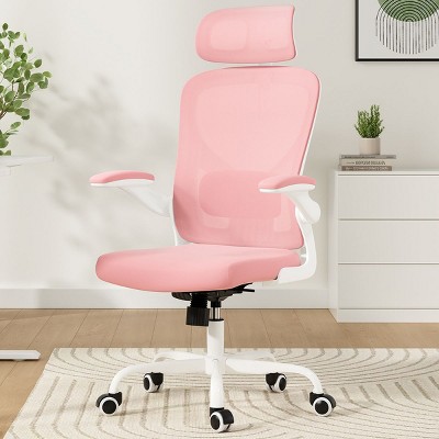 NicBex Ergonomic Office Chair with Lumbar Support,Home Office Desk Chair with Headrest,Flip-Up Arms,Swivel Computer Chair for Home Study Room