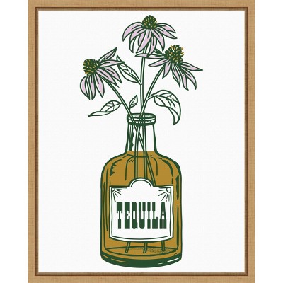 Amanti Art Tequila Potted Florals by the Whiskey Ginger Framed Canvas Wall Art