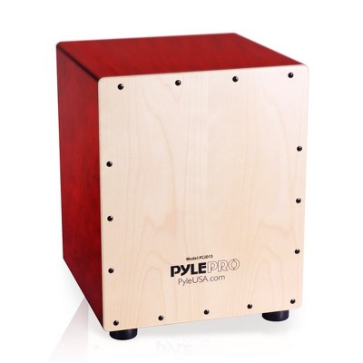 Pyle Stringed Jam Wooden Cajon Percussion Box