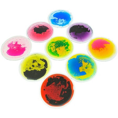Kore Design Liquid Floor Tiles, Assorted Colors, Disc, 12", Set of 9