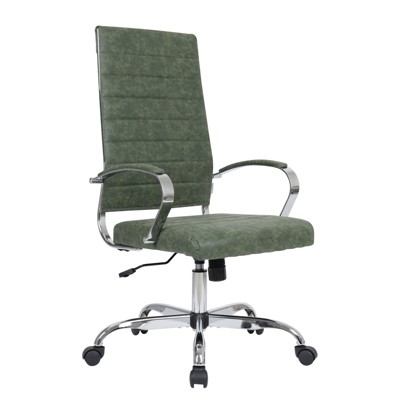 LeisureMod Benmar Modern High Back Leather Office Chair with Adjustable Height, Swivel Base, Ergonomic Design for Home Office, Study, or Workspace