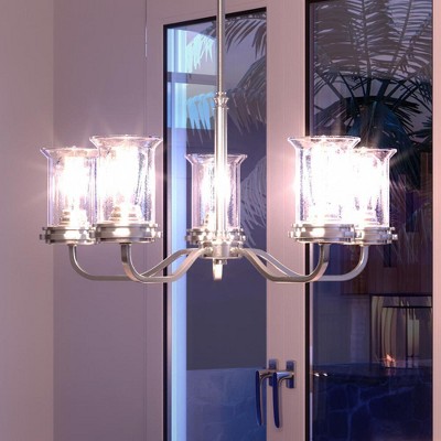 Urban Ambiance Luxury French Rustic Chandelier,  21.125"H x 27.125"W,  Brushed Nickel Finish, UHP3780