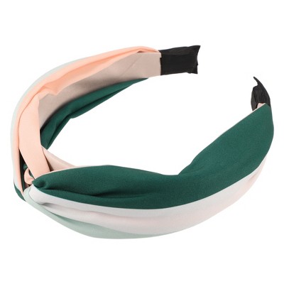 Unique Bargains Women's Fashion Color Block Knotted Wide Headband 1.57" Width 1 Pc