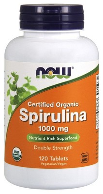 Double Strength Organic Spirulina 1000 mg by Now Foods  -  120 Tablet