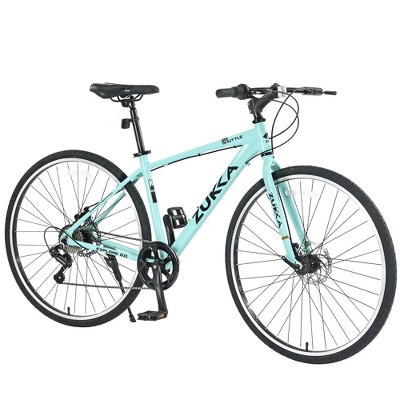 YONWAY 28 Inch Hybrid Bike,7 Speed Faster Racing Bike,Aluminum Alloy Frame Double Disc Brakes For Men Women Student, Sport Bike To School Work