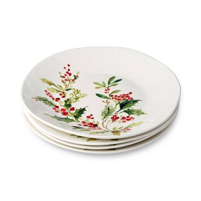 Certified International (Set of 4) 11" Holly and Vines Dinner Plates