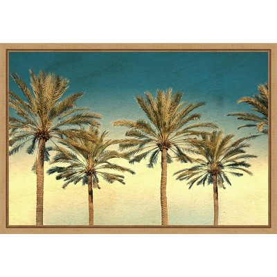 Amanti Art Distressed Palm Trees by Daniel Stein Framed Canvas Wall Art