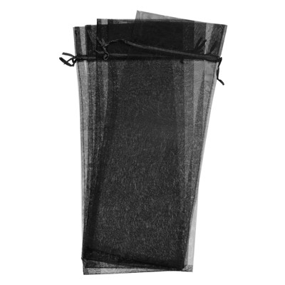Unique Bargains Sheer Mesh Drawstring Gift Pouches Organza Wine Bags 12 Pcs 14.5"x5.5"