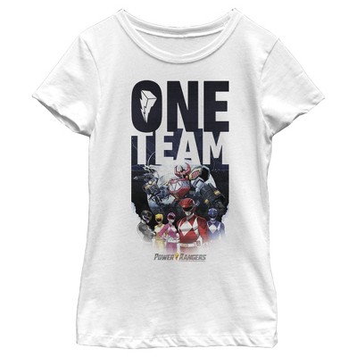 Girl's Power Rangers One Team Poster T-Shirt