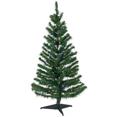 Northlight 3' Prelit Artificial Christmas Tree Medium Mixed Classic Pine - Multicolor LED Lights