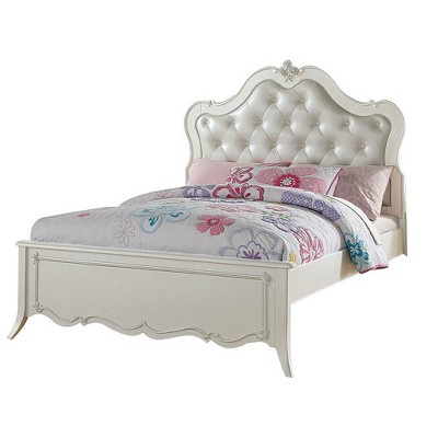 Edalene 87" Twin Bed and Pearl White - Acme Furniture: Upholstered Storage, No Box Spring Required