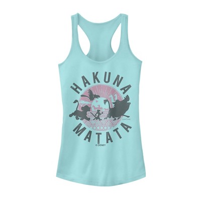 Juniors Womens Lion King Hakuna Matata Ornate Circle Racerback Tank Top