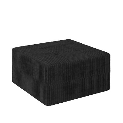 Dexmalle Black Modern Minimalist Style Corduroy Ottoman