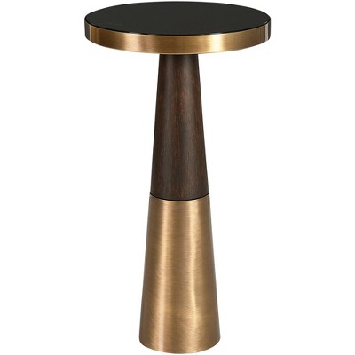 Uttermost Fortier 22" High Brass and Espresso Modern Drink Table