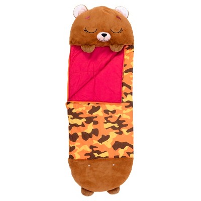 Happy Nappers: Benny the Bear Pillow & Sleep Sack, Medium 54"x20", 2-in-1